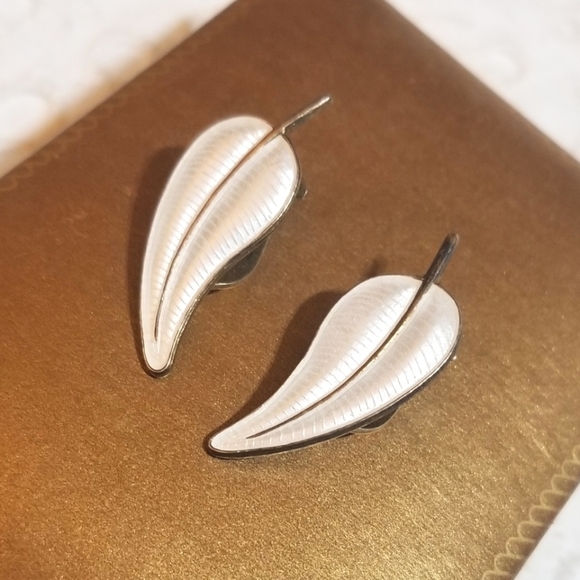 DENMARK VOLMER BAHNER VTG Sterling Enameled Earrings - Picture 5 of 6